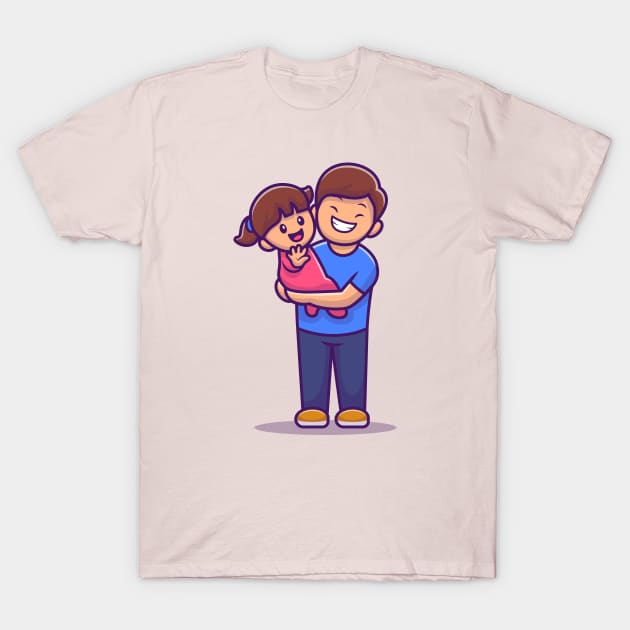 Cute Father And Daughter T-Shirt by Catalyst Labs